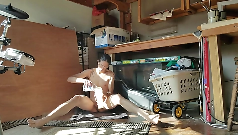 Mature couple fucks in the kitchen