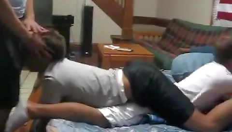 Sexy brunette babe toying with her pussy