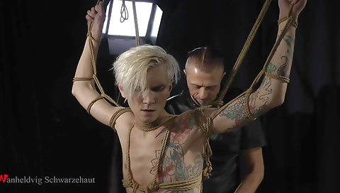 Sexy blonde's sexy feet in a massage and featur frot