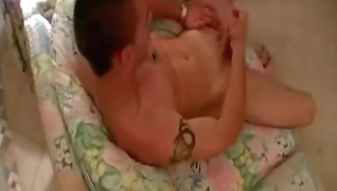 Sexy young chick gets fucked by a dildo