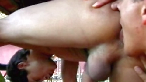 Tit burned brunette gets a threesome