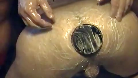 Sexy younger with black dildo