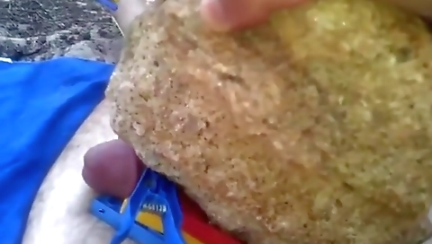 Hot blonde plays with her dildo