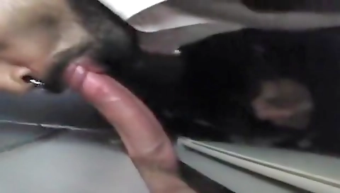 Sexy brunette with a big cock and cum